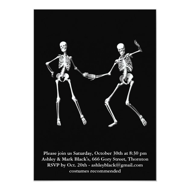 Halloween Skeleton Fever Costume Party Invitation