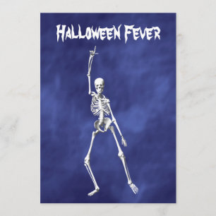 Halloween Skeleton Fever Invitation on Purple Haze