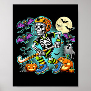 Halloween Skeleton Field Hockey  Poster
