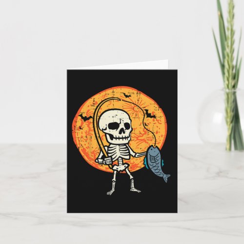 Halloween Skeleton Fishing Costume Fisherman Men B Card