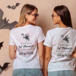 Halloween Skeleton Flamingo Bachelorette T-shirt