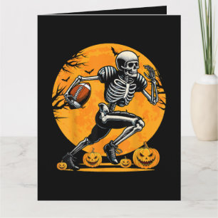 Halloween Skeleton Football Player Running Card