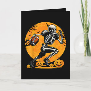 Halloween Skeleton Football Player Running Holiday Card