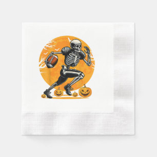 halloween skeleton football player running napkins