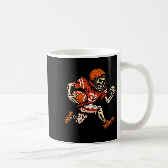 Halloween Skeleton Football Player Soky Season Men Coffee Mug (Right)