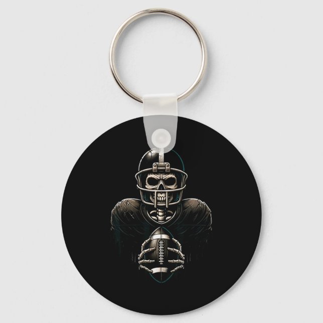 Halloween Skeleton Football Player Soky Srts Graph Keychain (Front)