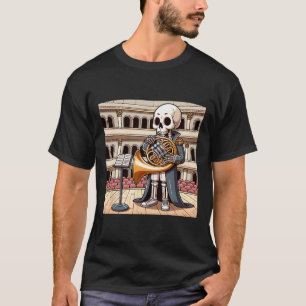Halloween Skeleton French Horn T-Shirt