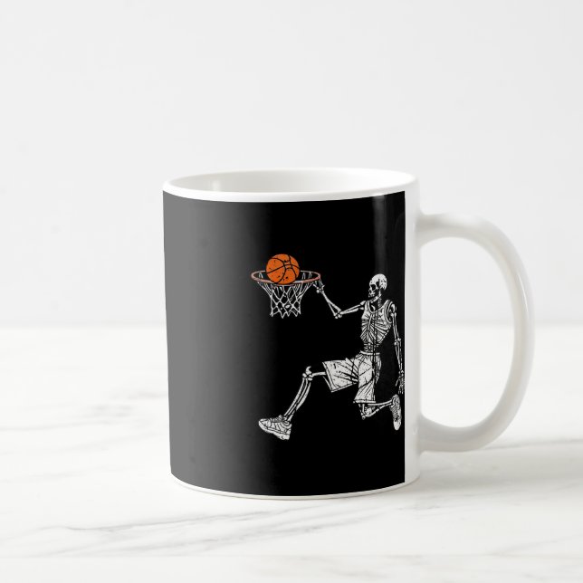 Halloween skeleton Fun basketball team player Slam Coffee Mug (Right)