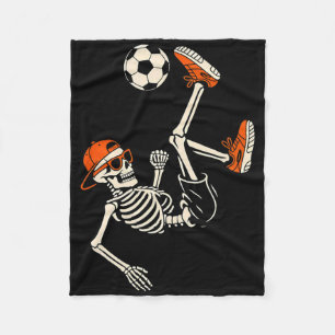 Halloween Skeleton Funny Soccer Shirt For Teens Bo Fleece Blanket