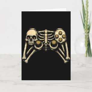 Halloween Skeleton Gamer Gaming Controller Costume Card