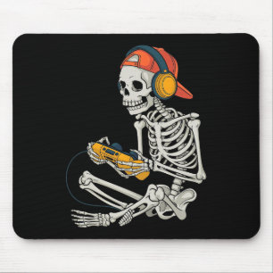 Halloween Skeleton Gamer Video Gaming 2 Mouse Pad