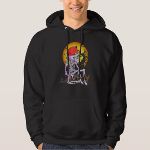 Halloween skeleton gamer video gaming boys men kid hoodie