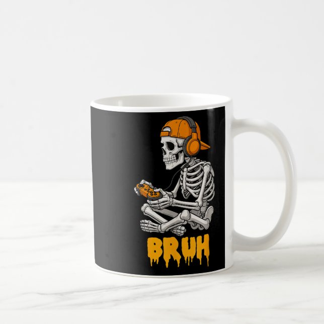 Halloween Skeleton Gamer Video Gaming Funny Skelet Coffee Mug (Right)