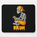 Halloween Skeleton Gamer Video Gaming Funny Skelet Mouse Pad