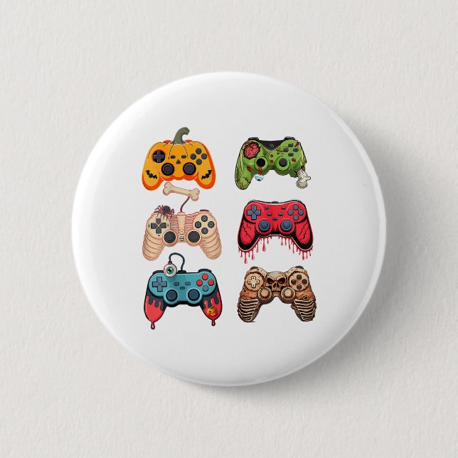 Halloween Skeleton Gamer Zombie Gaming Controllers Button (Front)