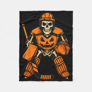 Halloween Skeleton Goalie Pumpkin Costume Fleece Blanket