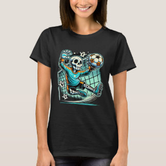 Halloween Skeleton Goalie Soccer T-Shirt