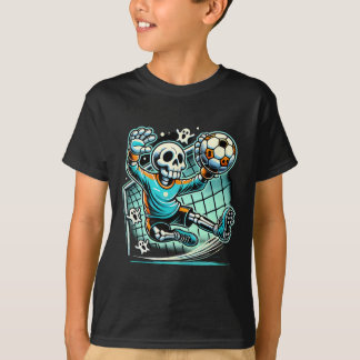Halloween Skeleton Goalie Soccer T-Shirt