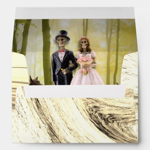 Halloween Skeleton Gothic Wedding Invitation  Envelope