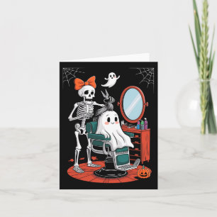 Halloween Skeleton Hairdresser Hairstylist  Card