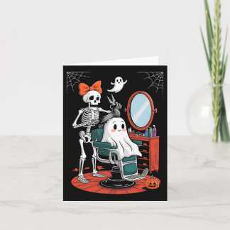 Halloween Skeleton Hairdresser Hairstylist  Card