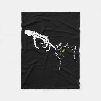 Halloween Skeleton Hand Cat Boop Funny Costume Cat Fleece Blanket