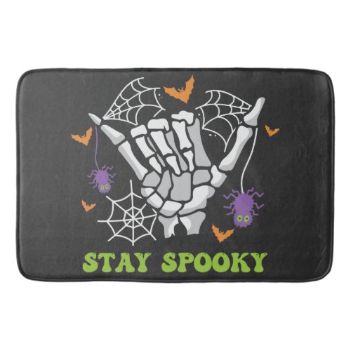 Halloween Skeleton Hand Stay Spooky Bath Mat