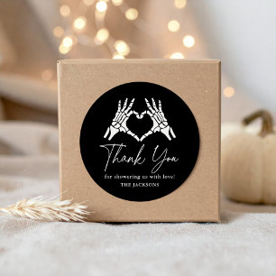 Halloween Skeleton Hands Baby Shower Classic Round Sticker