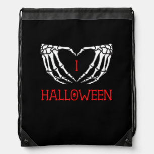 Halloween Skeleton Hands Forming Heart Gothic Drawstring Bag