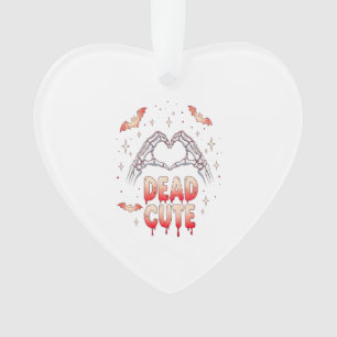 halloween Skeleton Hands Heart, Bats & Blood Ornament