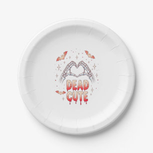 halloween Skeleton Hands Heart, Bats & Blood Paper Plates