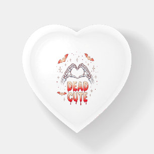 halloween Skeleton Hands Heart, Bats & Blood Paperweight