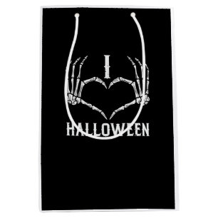 Halloween Skeleton Hands Heart Cute Women Girls Ki Medium Gift Bag