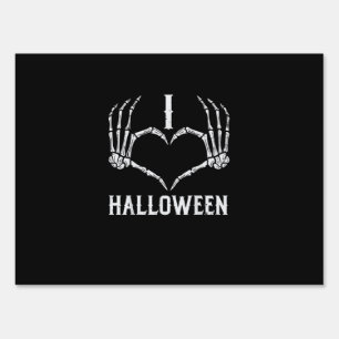 Halloween Skeleton Hands Heart Cute Women Girls Ki Sign