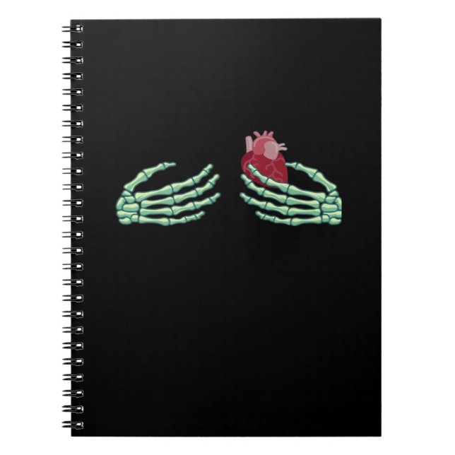 Halloween Skeleton Hands With Heart Classic Notebook (Front)