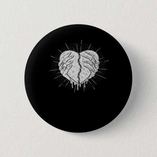 Halloween Skeleton Hands With Heart Classic Style Button (Front)