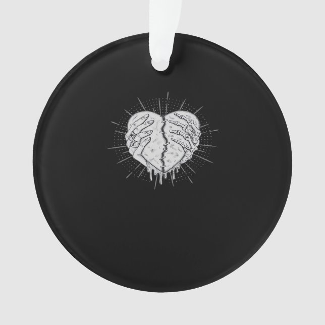 Halloween Skeleton Hands With Heart Classic Style Ornament (Front)