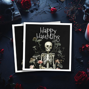 Halloween Skeleton Haunted Forest Party Black Napkins