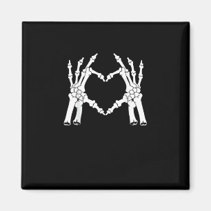 Halloween Skeleton Heart Hand Minimal Look Magnet