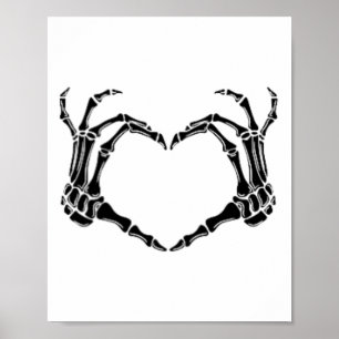 Halloween Skeleton Heart Hands  Poster