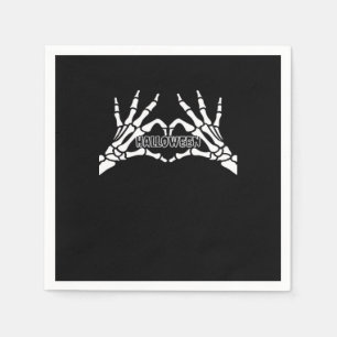 Halloween Skeleton Heart Hands Retro Style Napkins