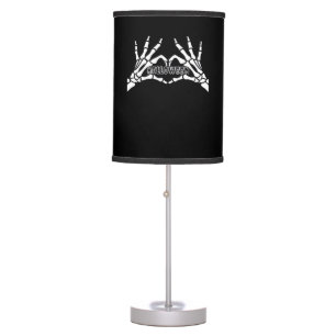 Halloween Skeleton Heart Hands Retro Style Table Lamp