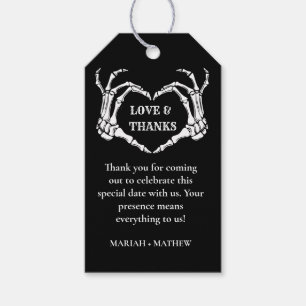 Halloween Skeleton Heart Hands Thank You Gift Gift Tags