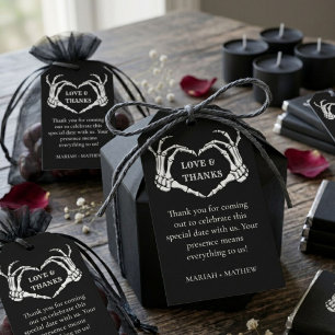 Halloween Skeleton Heart Hands Thank You Gift Gift Tags