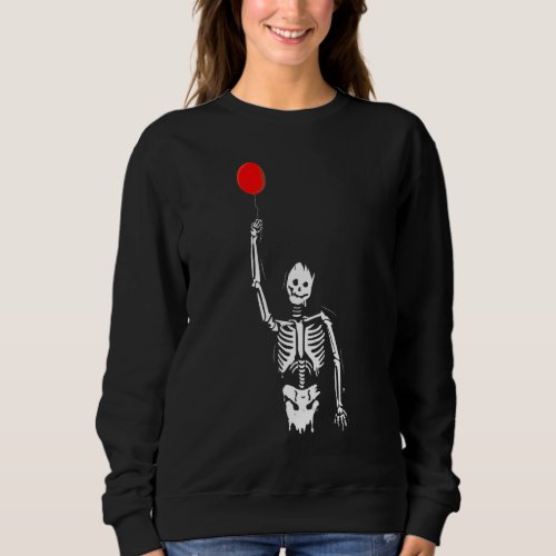 Halloween Skeleton Hold Balloon Halloween Costume Sweatshirt
