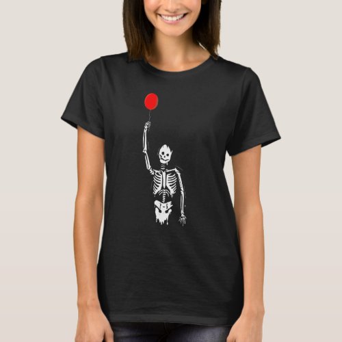 Halloween Skeleton Hold Balloon Halloween Costume T-Shirt