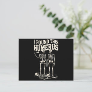 Halloween Skeleton I Found Humerus Funny Costume Postcard