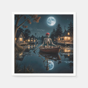 Halloween Skeleton In a Rowboat Napkins