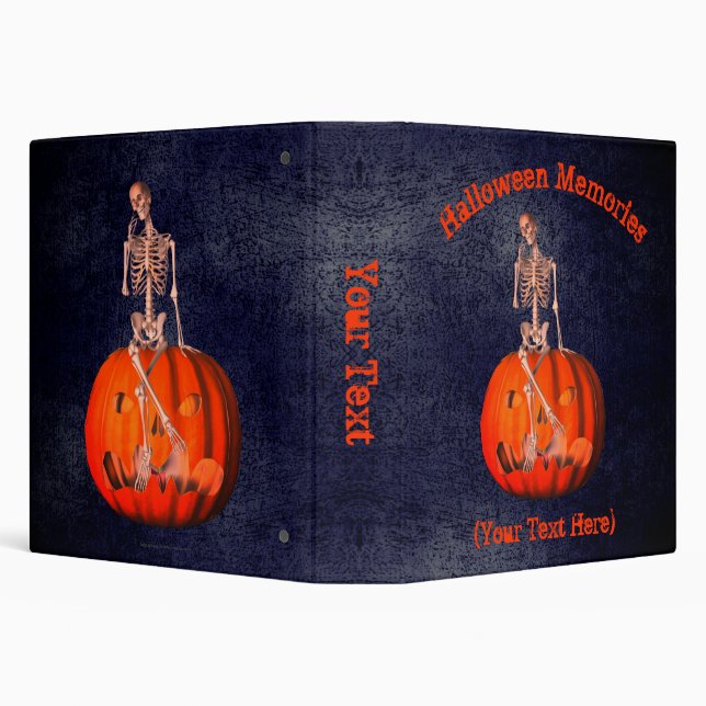Halloween Skeleton Jack O Lantern Personalized     3 Ring Binder (Background)