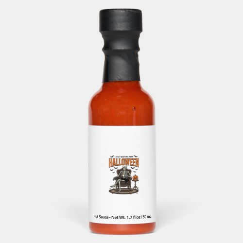 Halloween Skeleton Just Waiting Funny Vintage_1 Hot Sauces